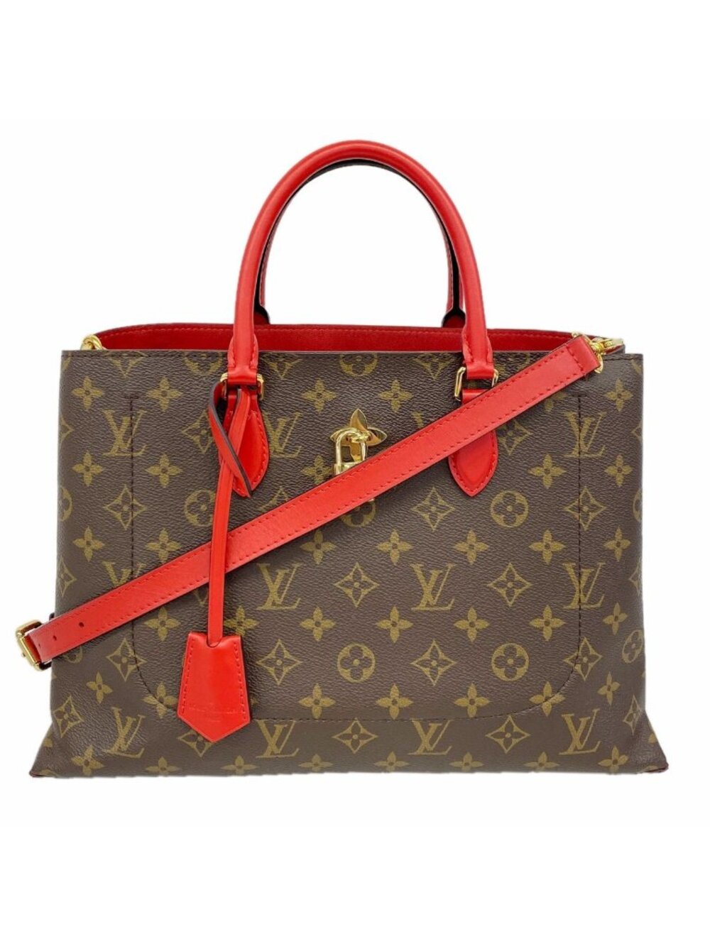 Louis Vuitton Handbag Monogram Flower Tote Brown Coquelicot 2-Way